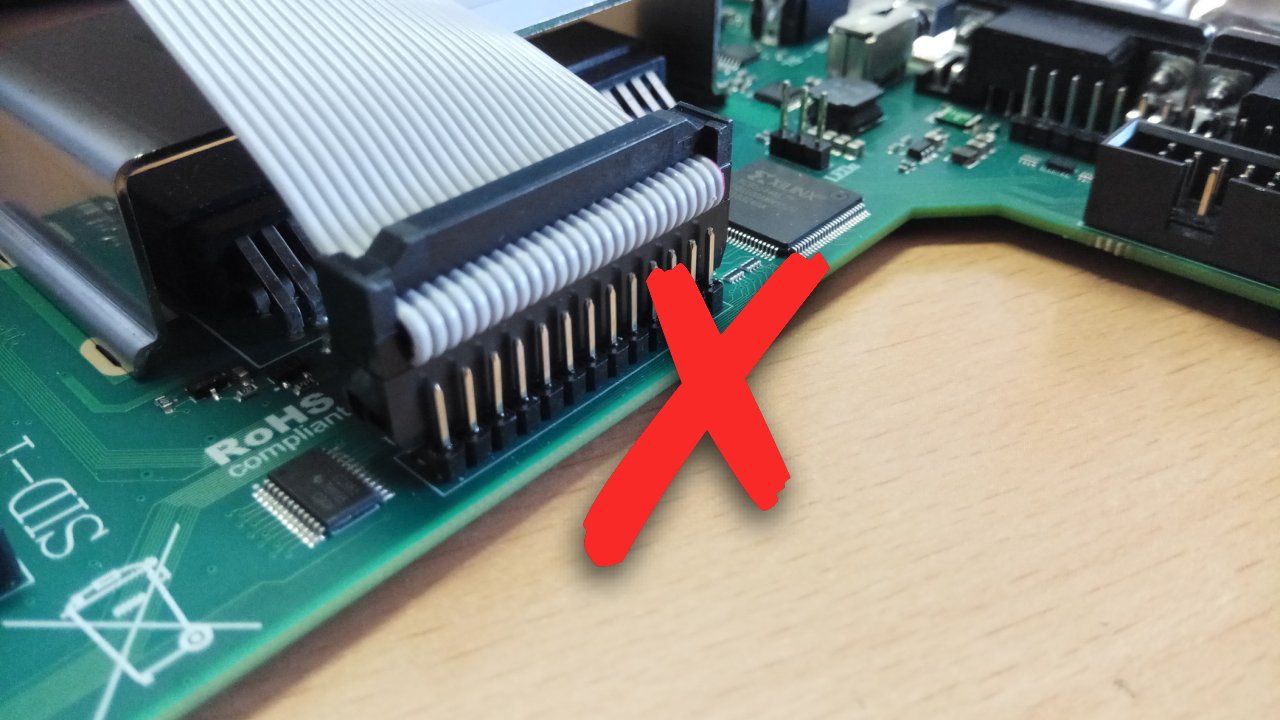 Incorrect connection Ribbon Cable to the User Port Extension Header